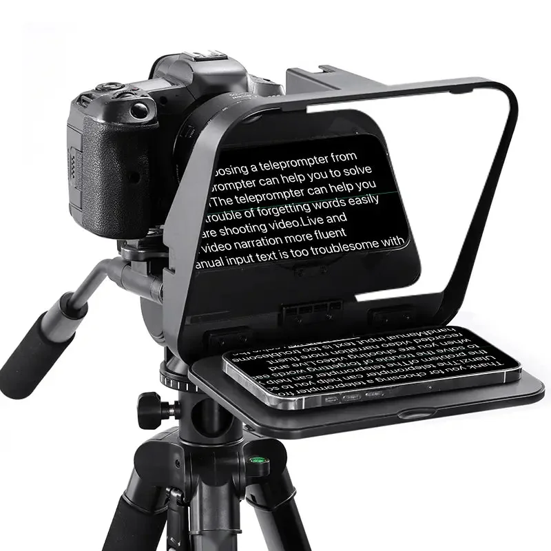 The Ulanzi RT02 on a camera, with a script on the glass